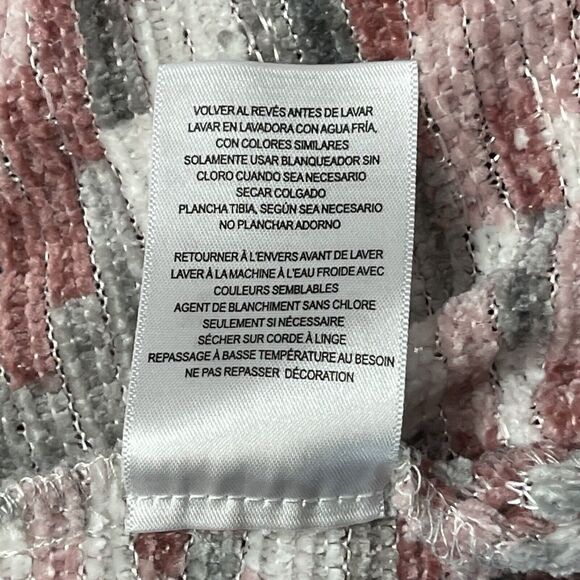 Alfred Dunner Medium Sweater Embellished 3/4 Sleeve Stretch V-Neck Pink Multi - Picture 8 of 8